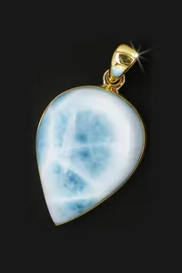 Altın Larimar Damla Kolye Ucu
