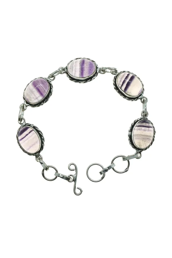Gümüş Florit Taşlı Bileklik
