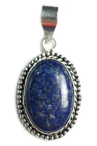 Gümüş Lapis Oval Kolye Ucu