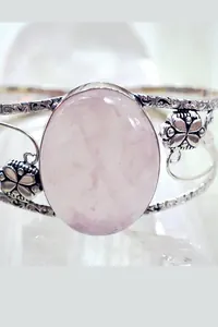 Gümüş Pembe Kuvars Kelepçe